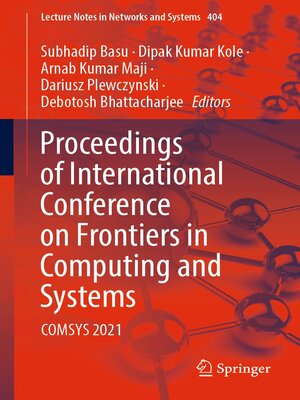 cover image of Proceedings of International Conference on Frontiers in Computing and Systems